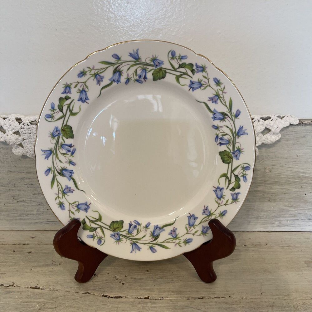 Shelley Harebell  Salad Lunch Bread Plate 7.75” Gold Rim Excellent Condition